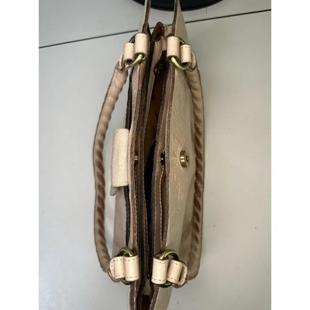 Patricia Nash Rienzo Satchel Tooled Leather Purse - Light Pink Pre-owned